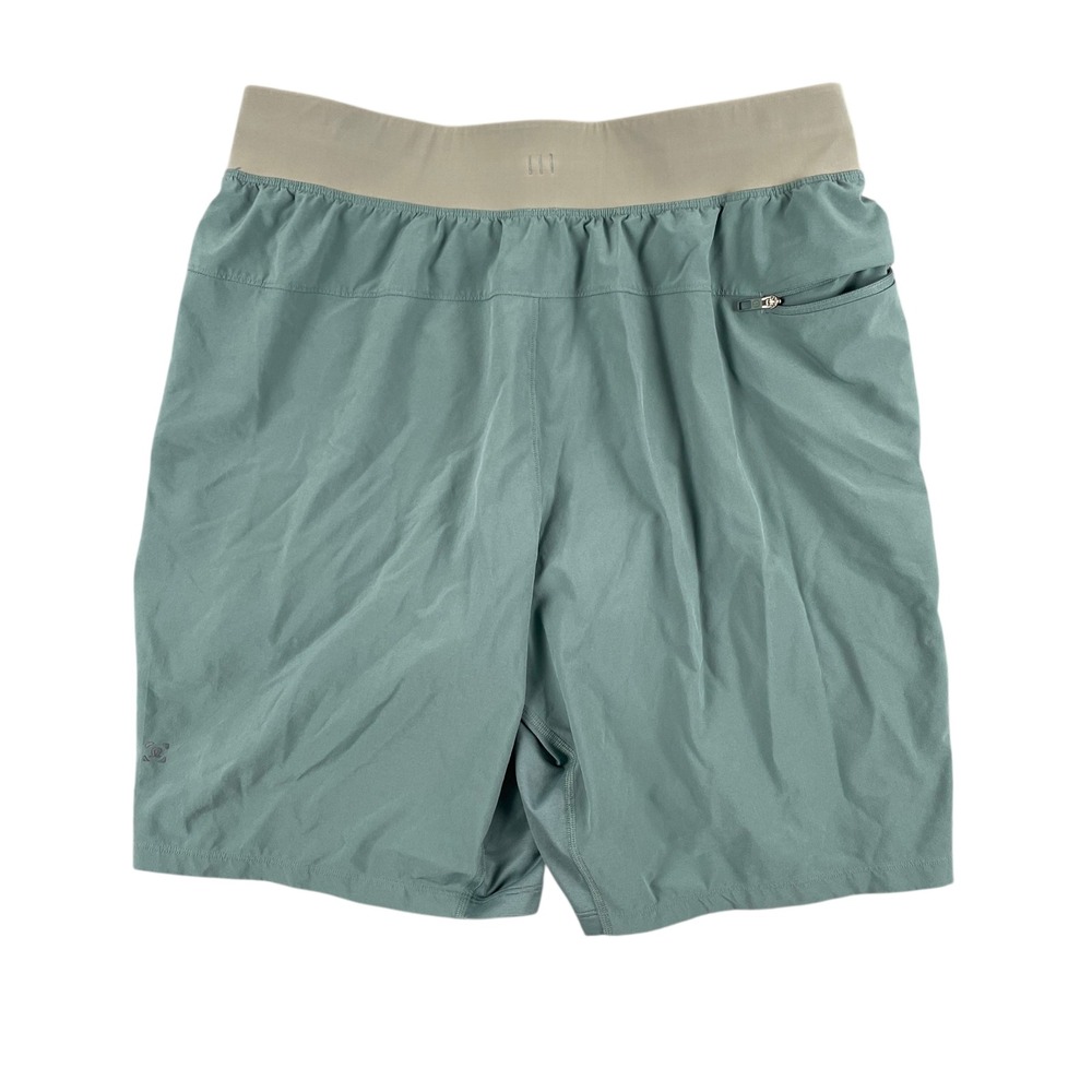Lululemon Shorts Mens L Olive Green‎ Elastic Waistband Peloton Athletic Training - Picture 4 of 13